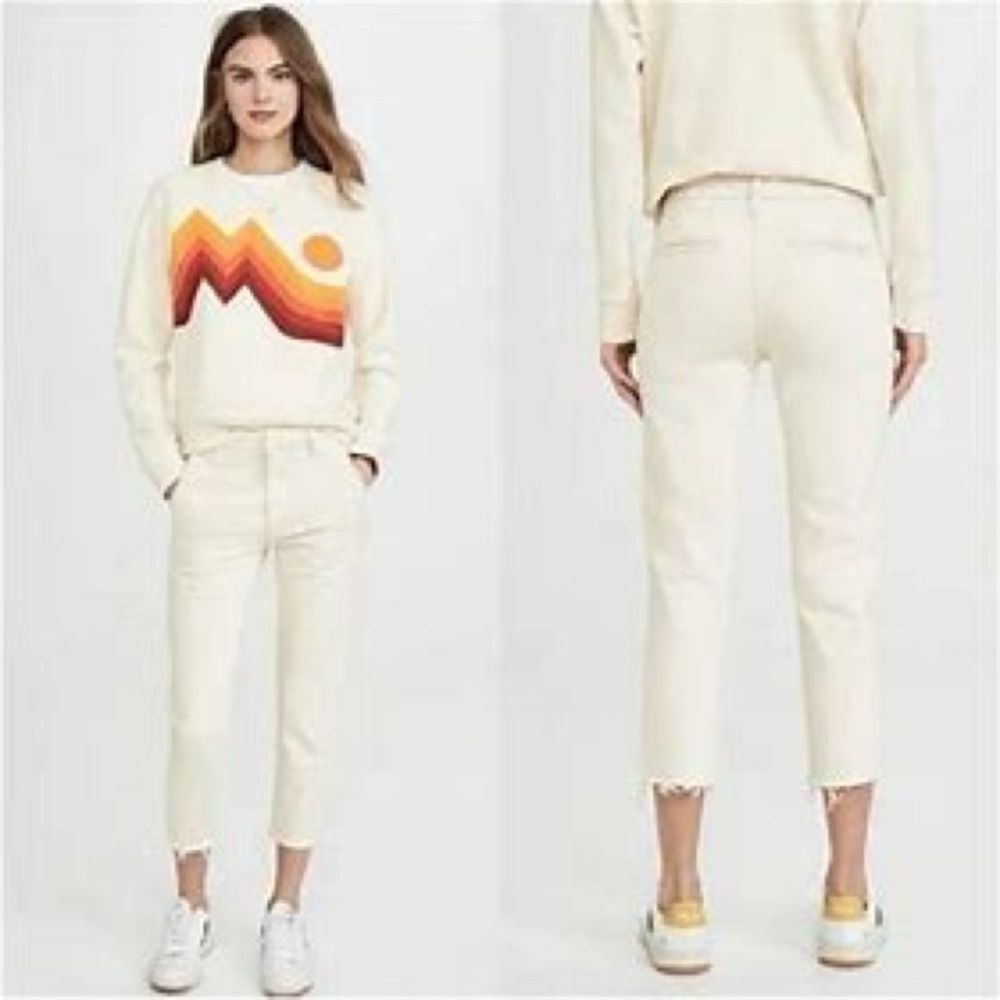 Mother Jeans Creamy White Shaker Prep Glass Slipper Jeans